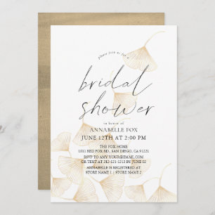 Fallende Gold Ginkgo Blätter Brautparty Einladung