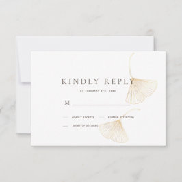 Fallende Gold Ginkgo Blätter Hochzeit RSVP Card