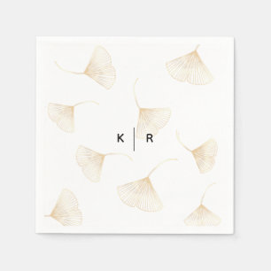 Fallende Gold Ginkgo-Blätter Hochzeit von Napkins Serviette