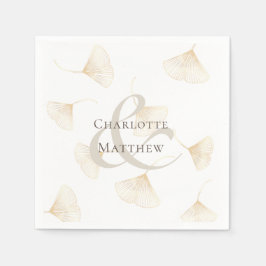 Fallende Gold Ginkgo-Blätter Hochzeit von Napkins Serviette