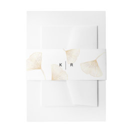 Fallende Gold Ginkgo Blätter Hochzeitsband Einladungsbanderole