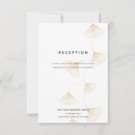 Fallende Gold Ginkgo Blätter Hochzeitsempfangskart Einladung