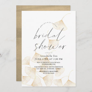 Fallende Gold Ginkgo Blätter Virtual Brautparty Einladung