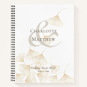 Fallende Gold Ginkgo Blätter Wedding Guest Book Notizbuch