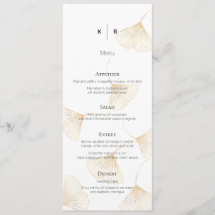 Fallende Gold Ginkgo Blätter Wedding Menu Card Menükarte
