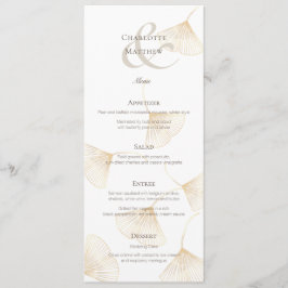 Fallende Gold Ginkgo Blätter Wedding Menu Card Menükarte