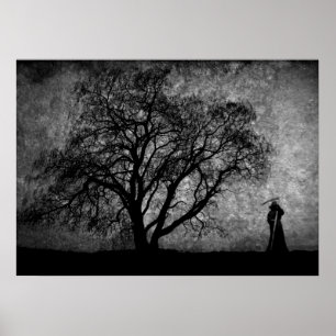 Fallende grimmige Sensenmann Urkunst Grenzen zwisc Poster