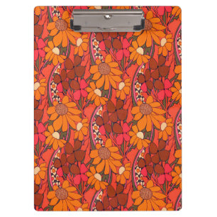 Fallende Groovy Blumen Klemmbrett