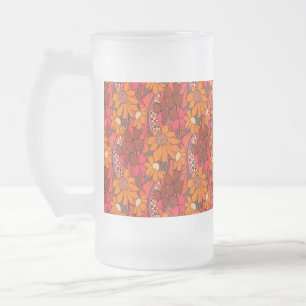 Fallende Groovy Blumen Mattglas Bierglas