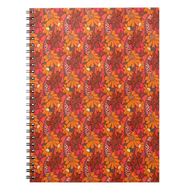 Fallende Groovy Blumen Notizblock (Vorderseite)