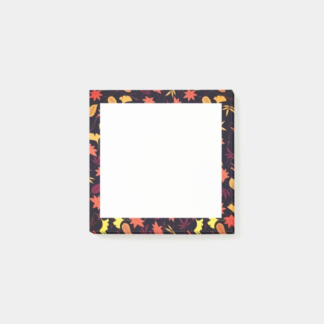 Fallende Herbst verlässt Gerahmte Post it Notes Post-it Klebezettel (Vorderseite)