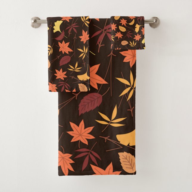 Fallende Herbstblätter - Badhandtuch Set (Insitu)