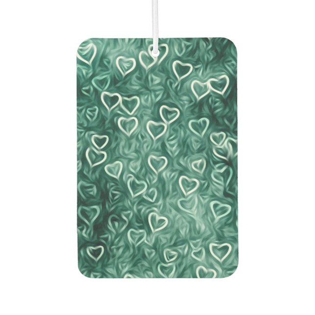 Fallende Herzen - Aquamarin Autolufterfrischer (Vorderseite)