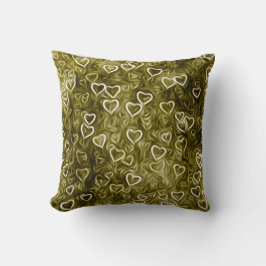Fallende Herzen - Gelb Kissen