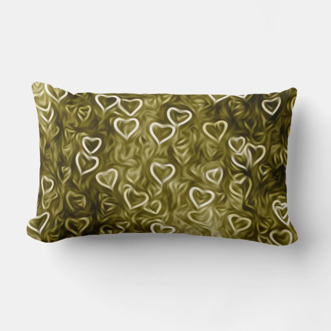 Fallende Herzen - Gelb Lendenkissen (Vorderseite)