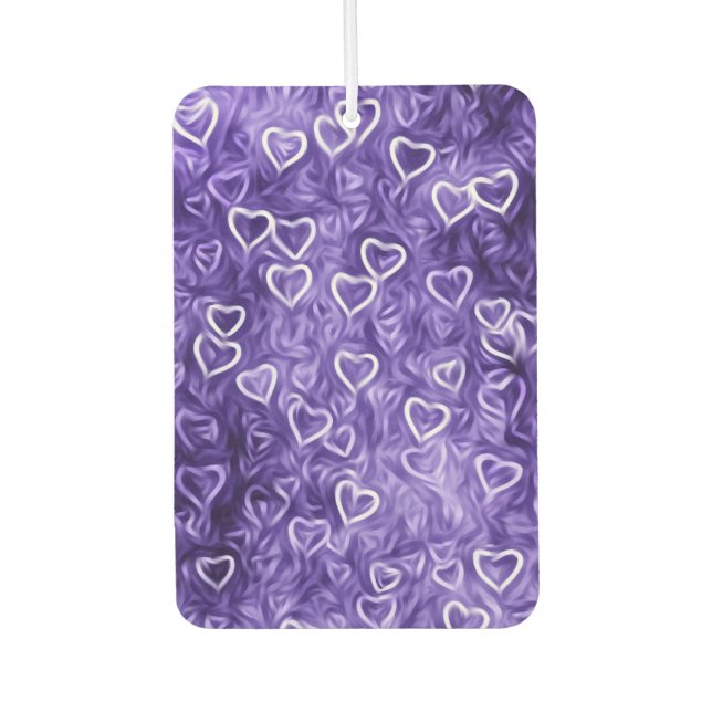 Fallende Herzen - Lila Autolufterfrischer (Vorderseite)