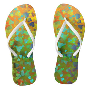 Fallende Herzen Orange Flip Flops