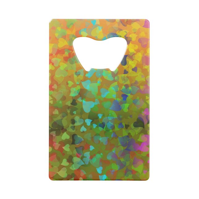 Fallende Herzen Orange Geldbeutel Flaschenöffner (Vorderseite)