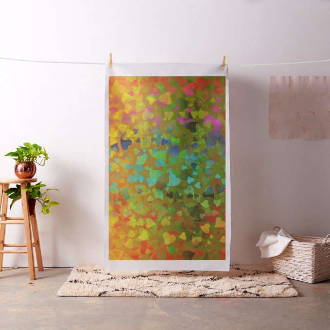 Fallende Herzen Orange Stoff (Beispiel)