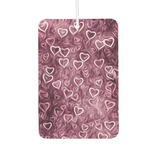 Fallende Herzen - Rosa Autolufterfrischer (Vorderseite)