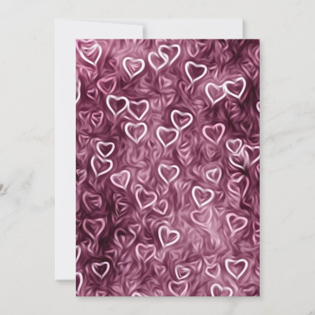 Fallende Herzen - Rosa Einladung (Vorderseite)