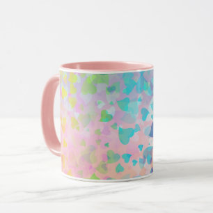 Fallende Herzen rosa Tasse