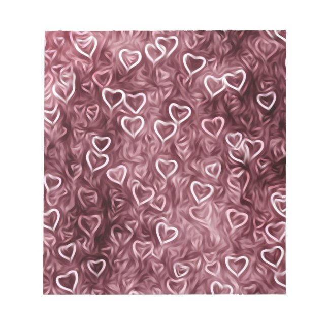 Fallende Herzen - Rot Notizblock (Vorderseite)