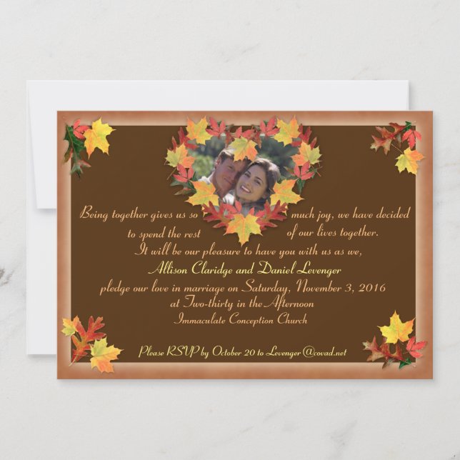 Fallende in der Liebe Einladung zur Hochzeit (Vorderseite)