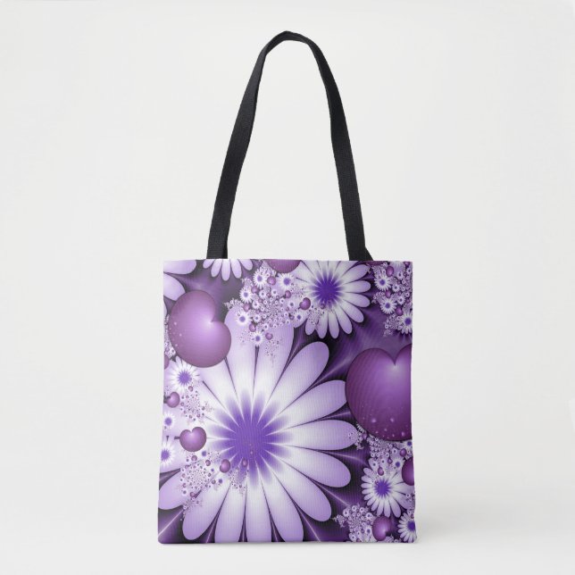 Fallende in Liebe Abstrakte Blume & Herz Fraktal (Vorderseite)