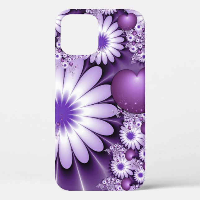 Fallende in Liebe Abstrakte Blume & Herz Fraktal Case-Mate iPhone Hülle (Rückseite)