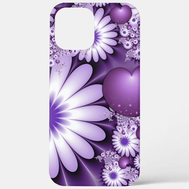 Fallende in Liebe Abstrakte Blume & Herz Fraktal Case-Mate iPhone Hülle (Rückseite)