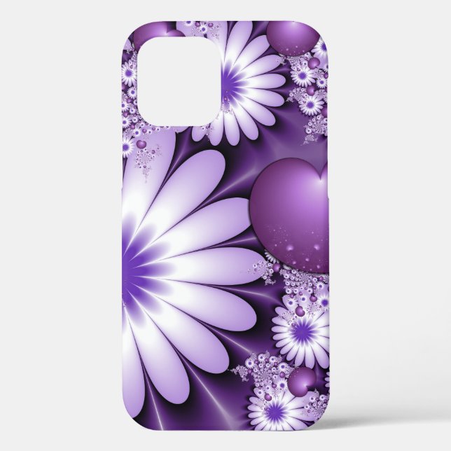 Fallende in Liebe Abstrakte Blume & Herz Fraktal Case-Mate iPhone Hülle (Rückseite)