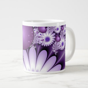 Fallende in Liebe Abstrakte Blume & Herz Fraktal Jumbo-Tasse