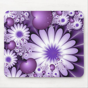 Fallende in Liebe Abstrakte Blume & Herz Fraktal Mousepad