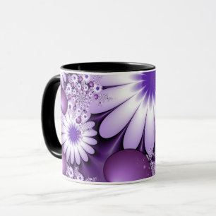 Fallende in Liebe Abstrakte Blume & Herz Fraktal Tasse