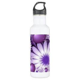 Fallende in Liebe Abstrakte Blume & Herz Fraktal Trinkflasche