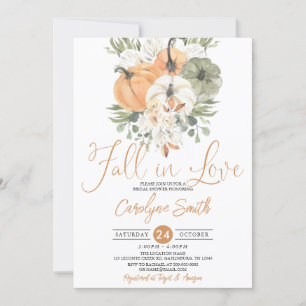 Fallende in Liebe Pumpkin Herbst Brautparty Einladung