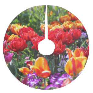 Fallende Krimsonwellen Polyester Weihnachtsbaumdecke