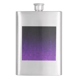 Fallende Lila und schwarze Glitzer-Gradient Flachmann