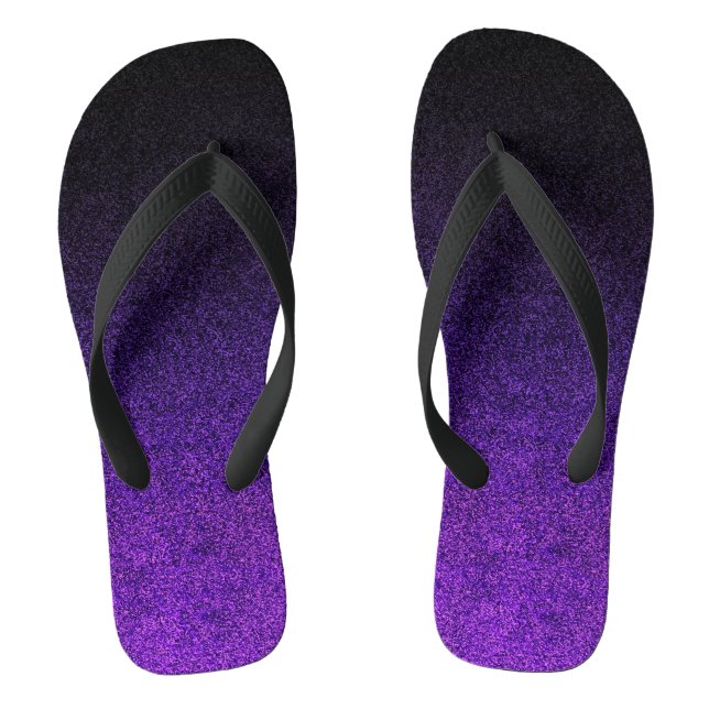 Fallende Lila und schwarze Glitzer-Gradient Flip Flops (Fußbett)