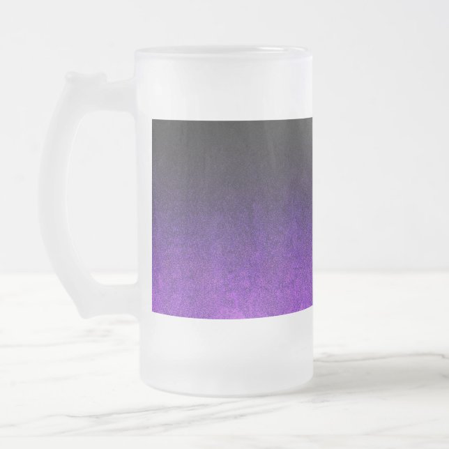 Fallende Lila und schwarze Glitzer-Gradient Mattglas Bierglas (Links)