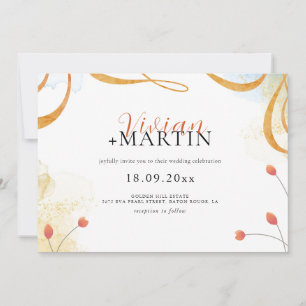 Fallende Melody Poetic Watercolor Floral Wedding Einladung