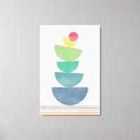 Fallende Orange abstrakt Mitte des Jahrhunderts