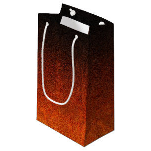 Fallende Orange- und Schwarz-Glitzer-Gradient Kleine Geschenktüte
