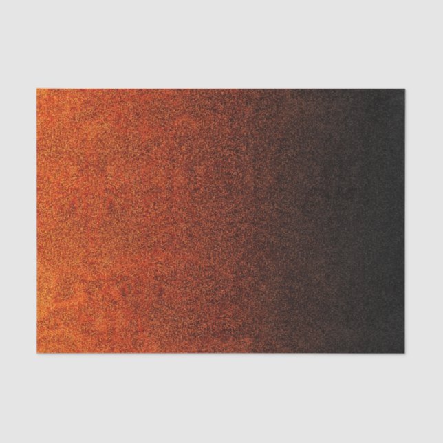 Fallende Orange- und Schwarz-Glitzer-Gradient Seidenpapier (Vorderseite)
