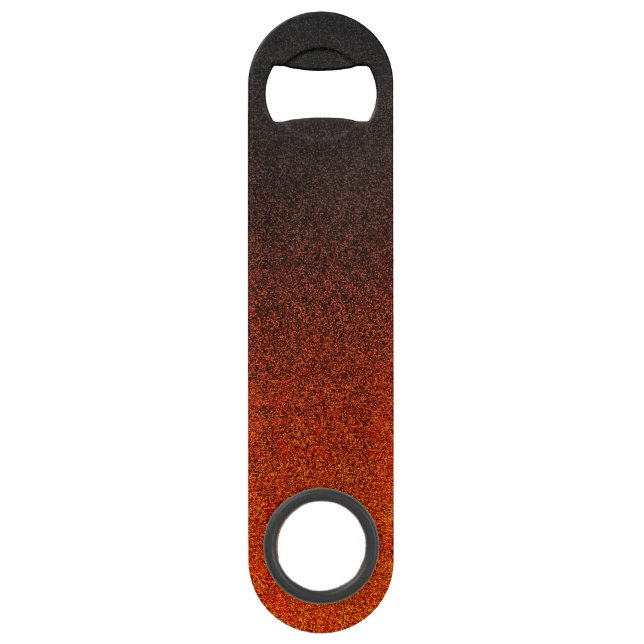 Fallende Orange- und Schwarz-Glitzer-Gradient Speed Flaschenöffner (Vorderseite)