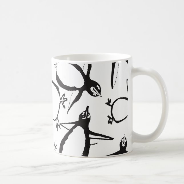 Fallende Pinguine-Tasse Tasse (Rechts)