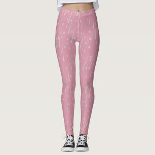 Fallende Raindrops Niedliche Regentage Rose Rosa Leggings