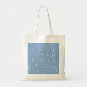 Fallende Raindrops Niedlicher Regentag Dusky Blau Tragetasche