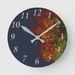 Fallende Regenbogenuhr Runde Wanduhr